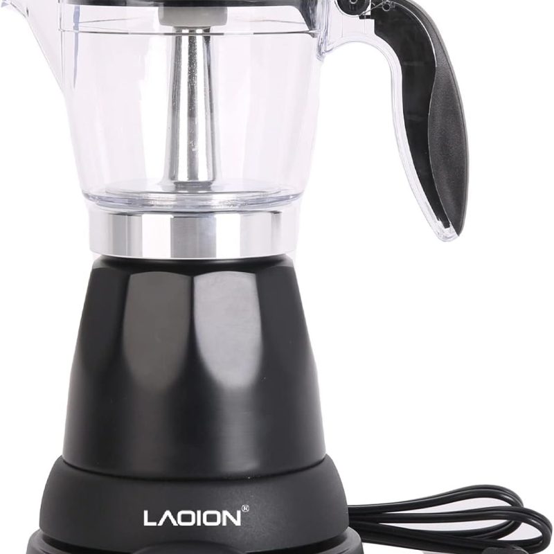 Cuban Coffee Maker, 6 Cup Electric Espresso Coffee Maker, 300ml Portable Cafeteras Electricas Modernas, Electric Moka Pot with Detachable Base & Overheat Protection, Coffee Gift for Home Travel