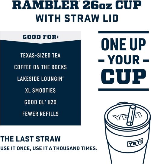 YETI Rambler 26 oz Straw Cup, Vacuum Insulated, Stainless Steel with Straw Lid, Rescue Red - Image 3