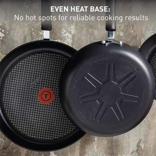 T-fal Ultimate Hard Anodized Nonstick Fry Pan Set 2 Piece, 10, 12 Inch, Oven Broiler Safe 400F, Cookware, Pots and Pans Set Non Stick, Kitchen Frying Pans, Skillets, Dishwasher Safe, Grey - Image 2