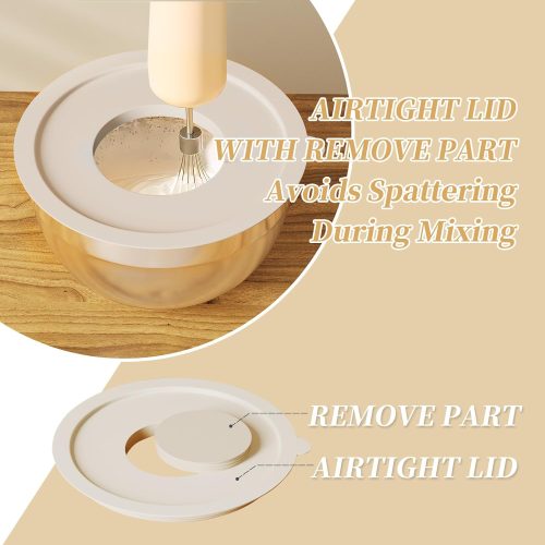 Mixing Bowls with Lids Set, 6 Piece Stainless Steel Nesting Storage Bowls for Kitchen, with 3 Grater Attachments & Non-Slip Bottoms, Size 5.5,3.5,2.5,2.1,1.5,1.1 QT - Image 2