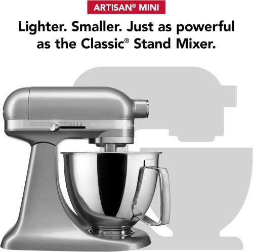 KitchenAid Artisan Mini 3.5 Quart Tilt-Head Stand Mixer - KSM3316X - Contour Silver - Image 3