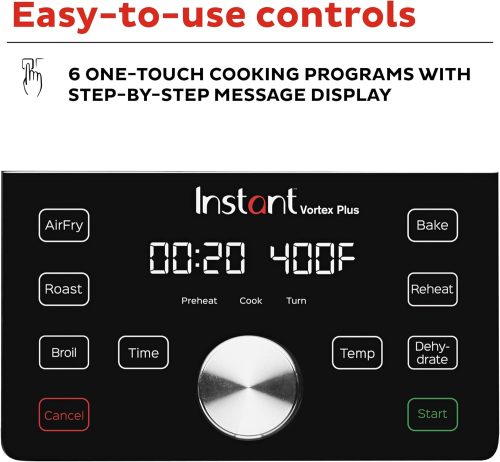 4QT Air Fryer, Custom Program Options, 6-in-1 Functions Crisps, Broils, Roasts, Dehydrates, Bakes, Reheats, 100+ In-App Recipes, from the Makers of Instant Pot, Stainless Steel - Image 3
