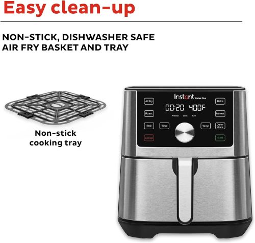4QT Air Fryer, Custom Program Options, 6-in-1 Functions Crisps, Broils, Roasts, Dehydrates, Bakes, Reheats, 100+ In-App Recipes, from the Makers of Instant Pot, Stainless Steel - Image 2
