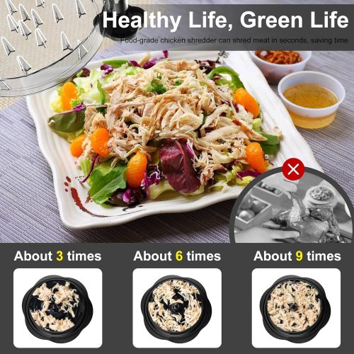 Chicken Shredder Large Chicken Breast Shredder Tool Twist with Brush&Fork, Visible Meat Shredder Machine, Strong Anti-Slip Strip, Ergonomic Handle, BPA Free, Suitable for Pork Beef Chicken - Image 4