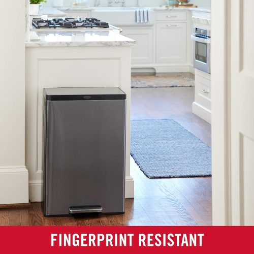 Rubbermaid Elite Stainless Steel Step-On Trash Can, 12 Gallon, Charcoal, Wastebasket for Home/Kitchen/Bathroom/Office - Image 3