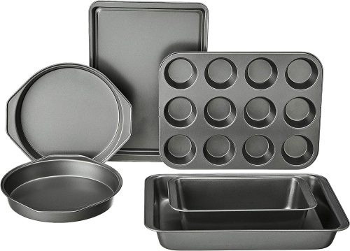 6 Piece Nonstick, Carbon Steel Oven Bakeware Baking Set, 40.5 cm x 28.5 cm x 15 cm