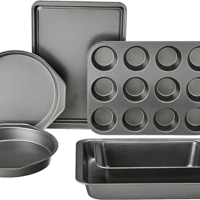 6 Piece Nonstick, Carbon Steel Oven Bakeware Baking Set, 40.5 cm x 28.5 cm x 15 cm