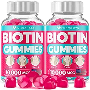 (2 Pack) Biotin Gummies ? 10,000mcg [Highest Potency] ? Best Hair, Skin, and Nails Gummies for Women and Men?