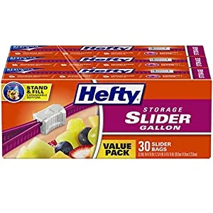 Hefty Slider Storage Bags, Gallon Size, 30 Count (3 Pack), 90 Total
