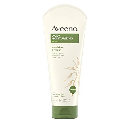 Aveeno Daily Moisturizing Body Lotion with Soothing Oat and Rich Emollients to Nourish Dry Skin, Fragrance-Free, 8 fl?