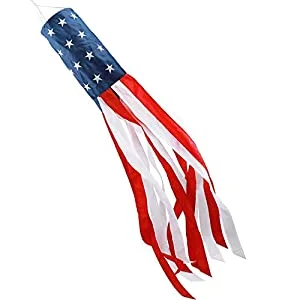 American US Flag Windsock Stars & Stripes USA Patriotic Decorations Embroidered Stars and Fade Resistant 40 Inch