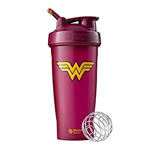 BlenderBottle Justice League Classic Shaker Bottle Perfect for Protein Shakes and Pre Workout, 28 Ounce, Wonder Woman